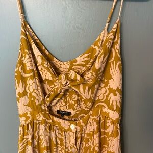 FRNCH tie front cut out floral midi dress